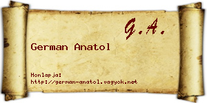 German Anatol névjegykártya